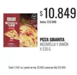 Sibarita - PIZZA MOZARELLA Y JAMÓN