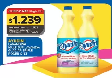 Ayudin - Lavandina Multiusup Lavanda/ Glaciar Triple Poder