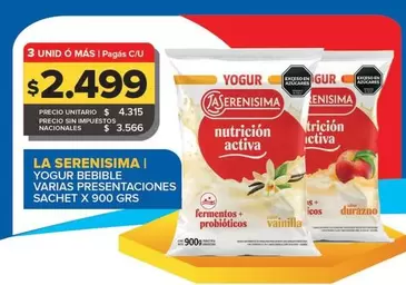 La Serenísima - Yogur Bebible
