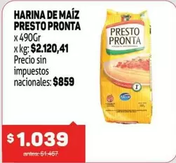 Presto Pronta - HARINA DE MAÍZ