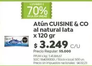Cuisine - Atún al natural lata x 120 gr