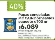 Mc Cain - Papas congeladas horneables paquete x 700 gr