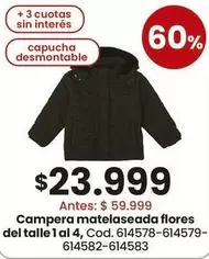 Campera matelaseada flores