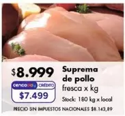 X$ - Suprema de pollo fresca