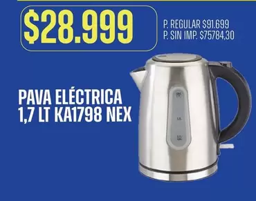 Nex - PAVA ELÉCTRICA 1,7 LT KA1798
