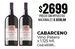 Cabarceno - Vino Patero x 1.125 Ml. Cód:45085