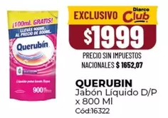Querubin - Jabón Líquido D/P x 800 MI Cód:16322