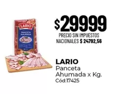 Lario - Panceta Ahumada x Kg. Cód:17425