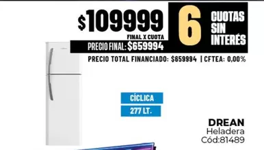 Drean - Heladera C
uevo 81489
