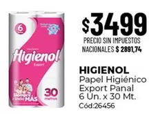 Mas - Papel Higi00nico Export Panal 6 Un. x 30 Mt. C0d:26456