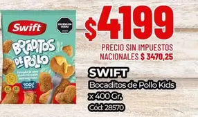 Swift - Bocaditos de Pollo Kids x 400 Gr. Cód: 28570