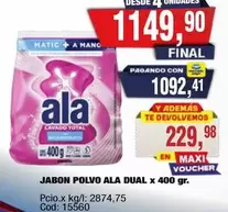 Ala - JABON POLVO ALA DUAL x 400 gr.