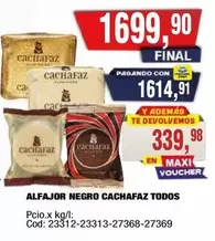 Cachafaz - ALFAJOR NEGRO CACHAFAZ TODOS Cod: 23313-23313-27368-27369