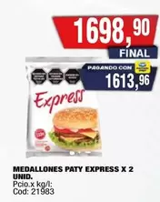 Paty - MEDALLONES PATY EXPRESS X 2 UNID.