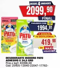 X$ - DESODORANTE INODORO ADHESIVO X 24,5 GRD