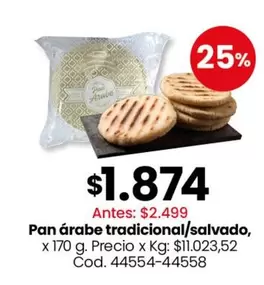 X$ - Pan árabe tradicional/salvado, Cod. 44554-44558