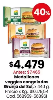 Sol - Medallones Veggies Congelados