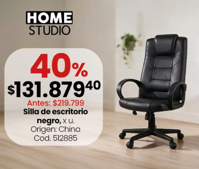 Negro - Silla de escritorio negro, x u. Cod. 512885