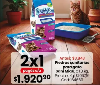 X$ - Piedras sanitarias para gato