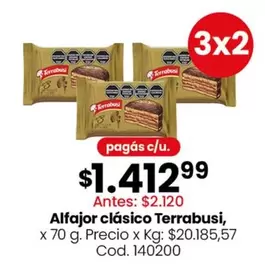 Terrabusi - Alfajor cl
uevo sico