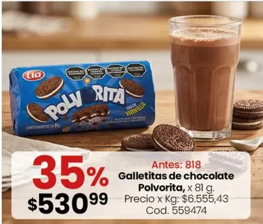 Lia - Galletitas de chocolate Polvorita