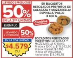 X$ - BOCADITOS REBOZADOS PREFRITOS DE CALABAZA Y MOZZARELLA/ESPINACA/POLLO