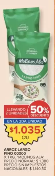 Molinos Ala - ARROZ LARGO FINO 00000