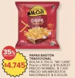 X$ - PAPAS BASTÓN TRADICIONAL