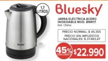 Bluesky - JARRA ELÉCTRICA ACERO INOXIDABLE MOD. BWK17