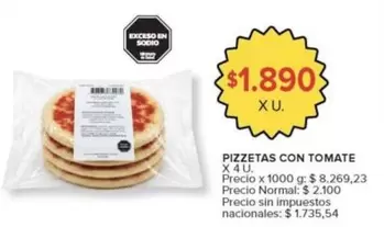 X$ - PIZZETAS CON TOMATE