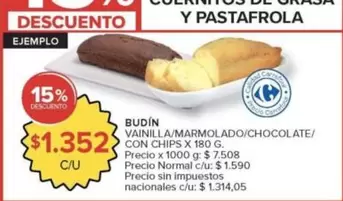 Carrefour - BUDÍN VAINILLA/MARMOLADO/CHOCOLATE/CON CHIPS
