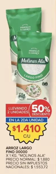 Molinos Ala - ARROZ LARGO FINO 00000