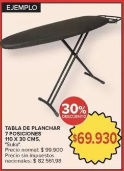 X$ - TABLA DE PLANCHAR 7 POSICIONES