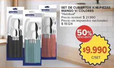Habitual - SET DE CUBIERTOS X 16 PIEZAS