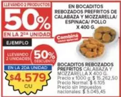 X$ - BOCADITOS REBOZADOS PREFRITOS DE CALABAZA Y MOZZARELLA/ ESPINACA/ POLLO