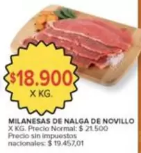 X$ - MILANESAS DE NALGA DE NOVILLO