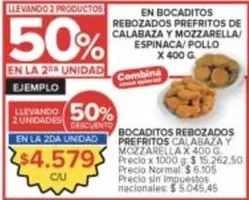X$ - BOCADITOS REBOZADOS PREFRITOS CALABAZA Y MOZZARELLA/ ESPINACA/ POLLO