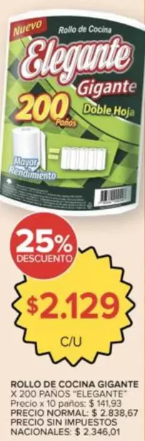 Elegante - Rollo de Cocina Gigante