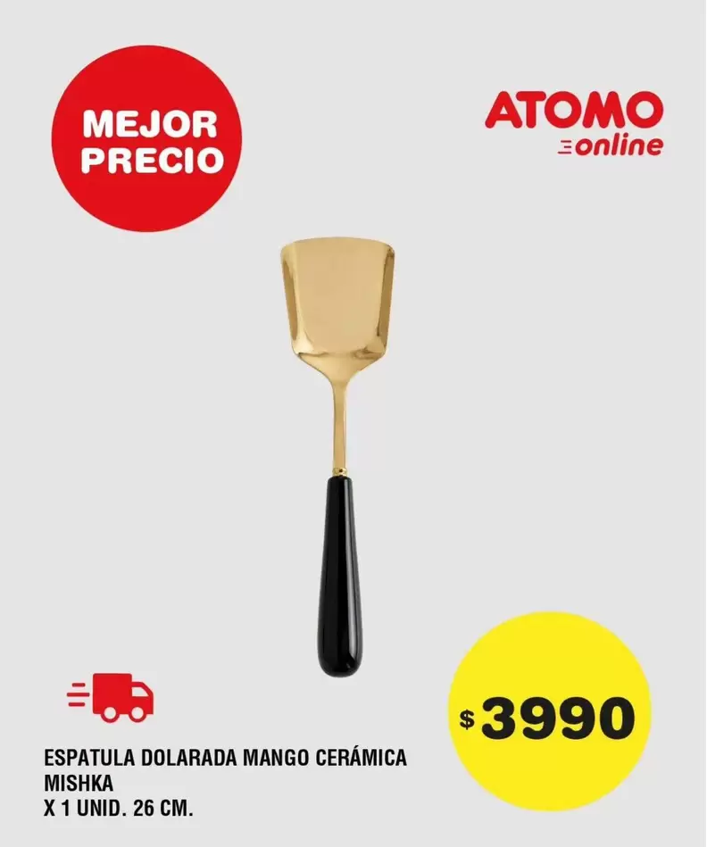 Mishka - ESPATULA DOLARADA MANGO CERÁMICA