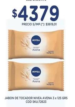 Nivea - JABON DE TOCADOR 3 x 125 GRS COD SKU:72623