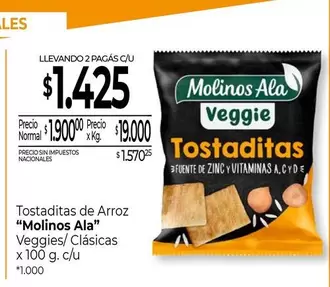 Molinos Ala - Tostaditas de Arroz Veggies/Clásicas