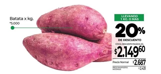 X$ - Batata x kg.