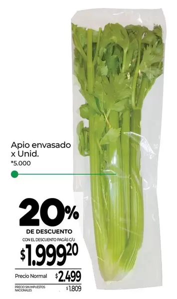 X$ - Apio envasado x Unid.