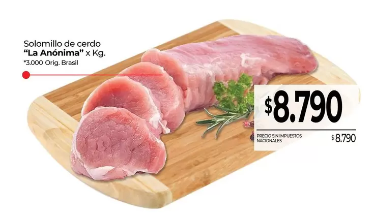 X$ - Solomillo de cerdo