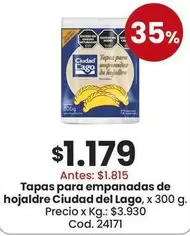 Ciudad del Lago - Tapas para empanadas de hojaldre