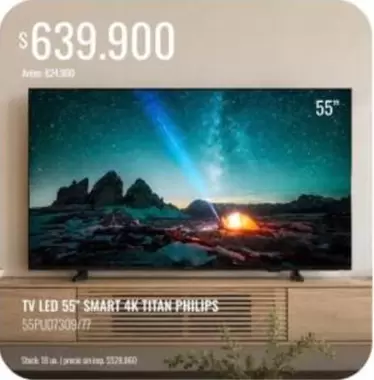 Philips - TV LED 55" SMART 4K TITAN 55PU07309/77
