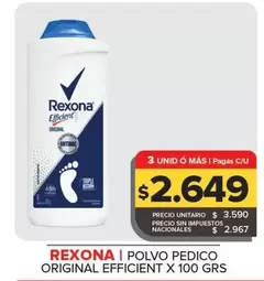 Rexona - Polvo Pedico Original Efficient
