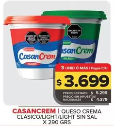 Casancrem - Queso Crema Clasico/Light/Light Sin Sal