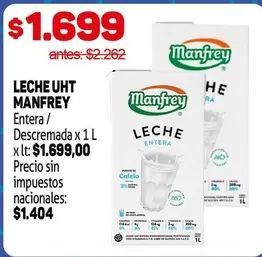 Manfrey - LECHE UHT Entera / Descremada