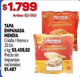 Mendia - TAPA EMPANADA